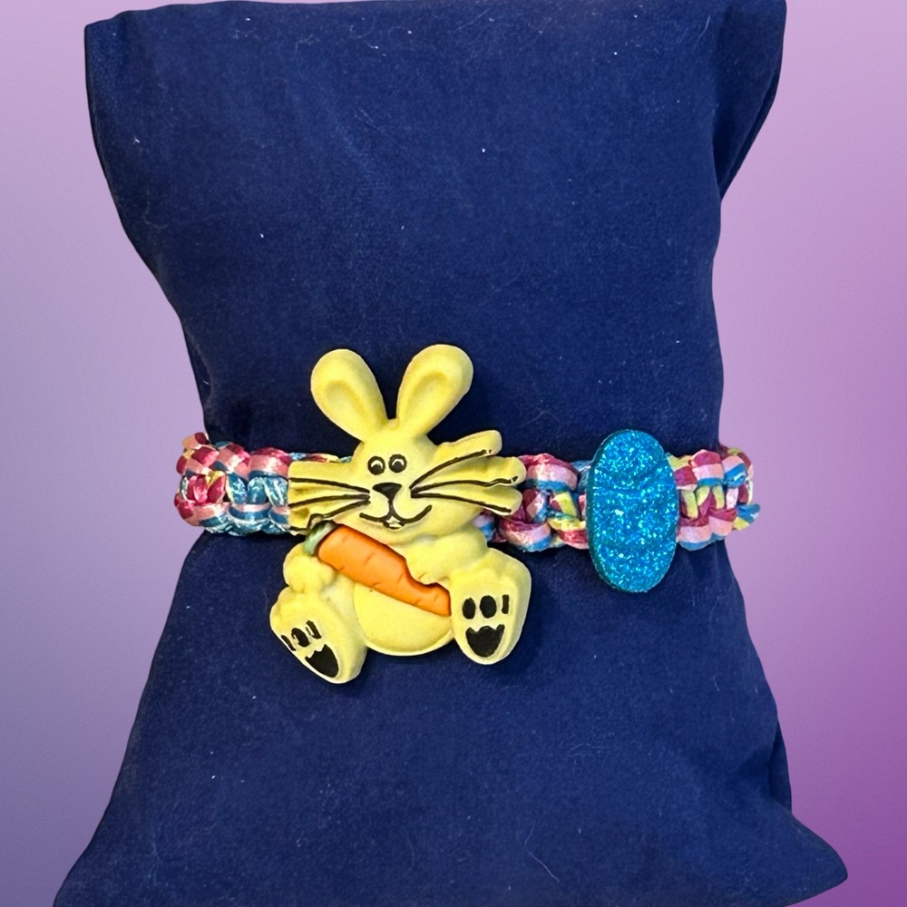 Colorful Easter Bunny Bracelet; adjustable; candy alternative; prize; kids